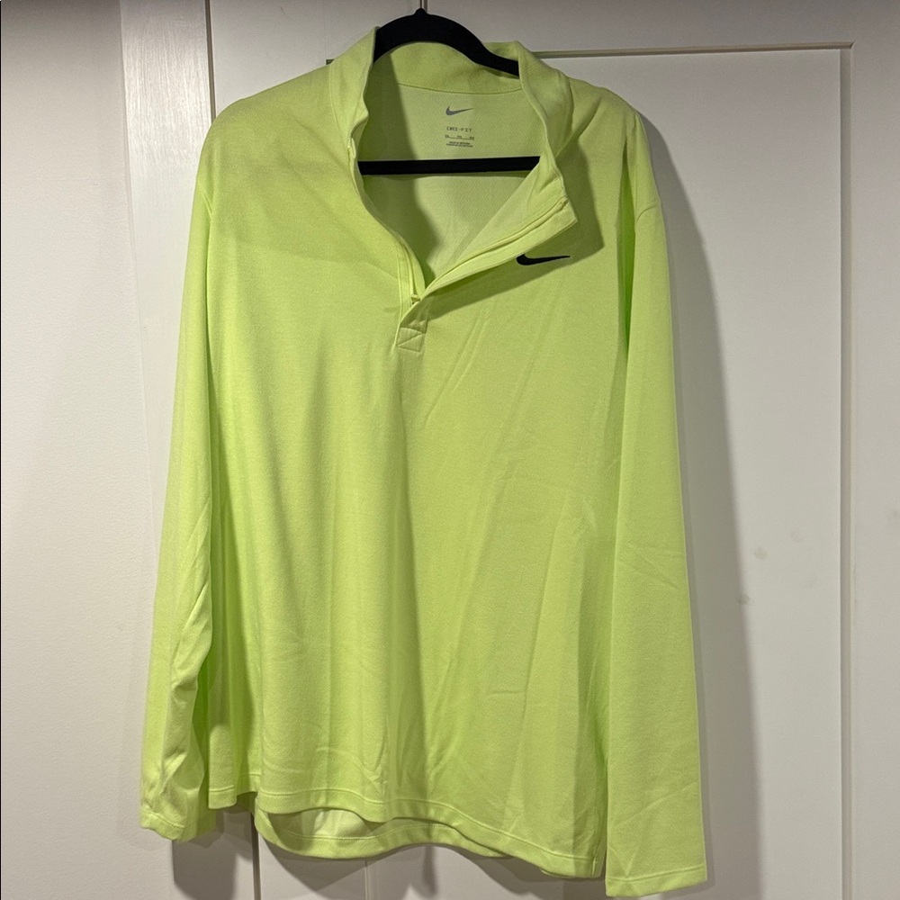 Nike Lime Green Zip Up Sweater